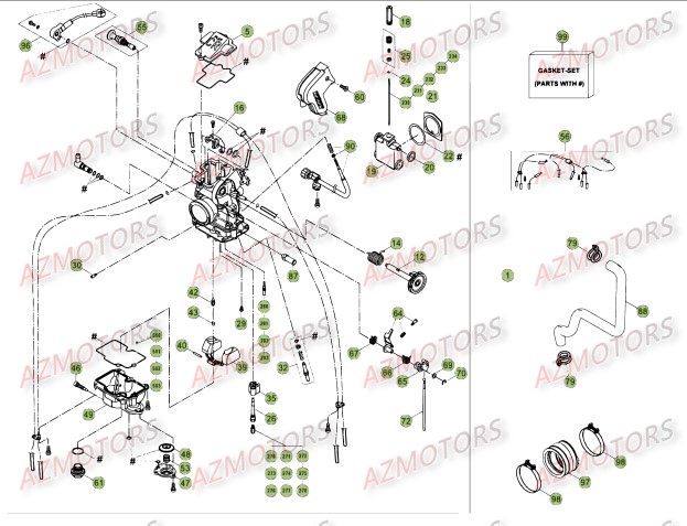 Carburateur AZMOTORS PiÃ¨ces Beta RR 4T 498 Enduro - 2014