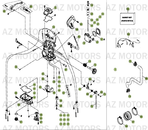 Carburateur AZMOTORS PiÃ¨ces Beta RR 4T 520 Enduro - 2011