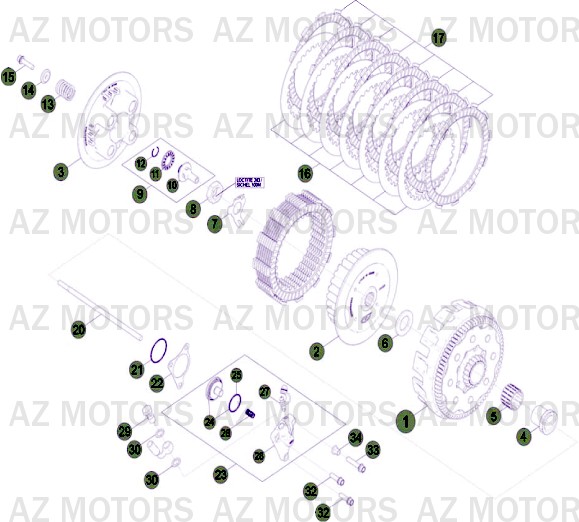 Embrayage Du No Serie 300378 A 300396 AZMOTORS PiÃ¨ces Beta RR 4T 520 Enduro - 2011