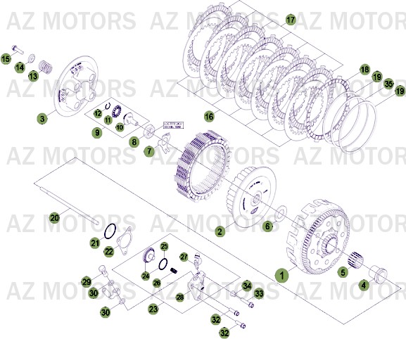 Embrayage Jusqu Au No Serie 300377 AZMOTORS PiÃ¨ces Beta RR 4T 520 Enduro - 2011