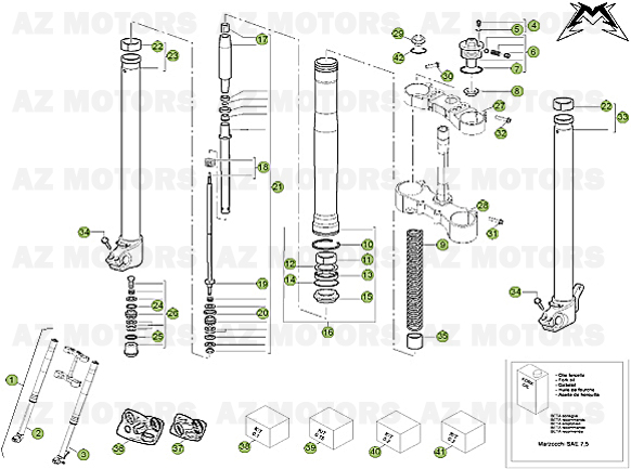 Fourche Jusqu Au No De Serie 300377 AZMOTORS PiÃ¨ces Beta RR 4T 520 Enduro - 2011