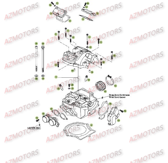 Cylindre Culasse Distribution AZMOTORS PiÃ¨ces BETA RR 4T 525 - [2006-2005]