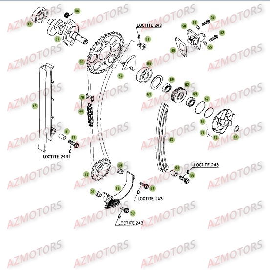 Cylindre Culasse Distribution 3 AZMOTORS PiÃ¨ces BETA RR 4T 525 - [2006-2005]