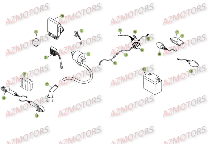 Installation Electrique AZMOTORS PiÃ¨ces BETA RR 4T 525 - [2006-2005]