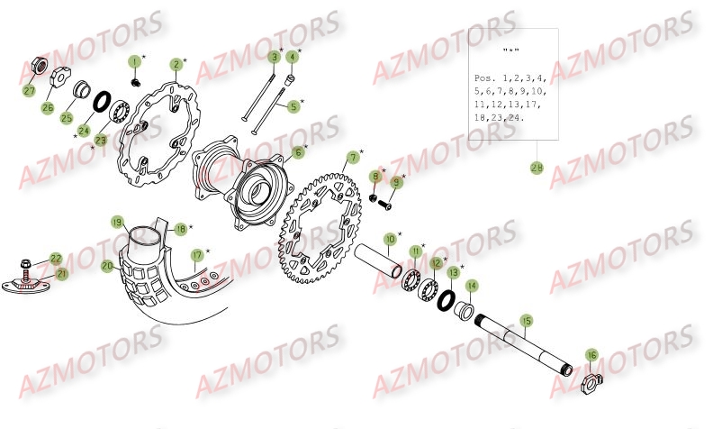 Roue Arriere AZMOTORS PiÃ¨ces BETA RR 4T 525 - [2006-2005]