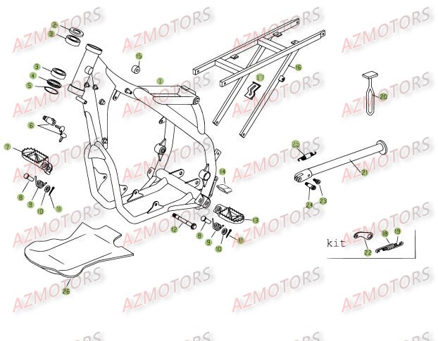 Accessoires Du Chassis AZMOTORS PiÃ¨ces Beta RR 4T 525 Enduro - 2009