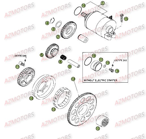 Demarrage Electrique AZMOTORS PiÃ¨ces Beta RR 4T 525 Enduro - 2009