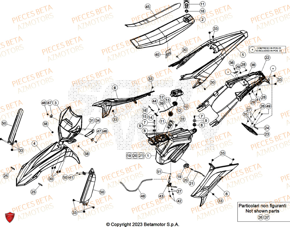Carenages AZMOTORS PiÃ¨ces Beta RR 50 RACE - 2025