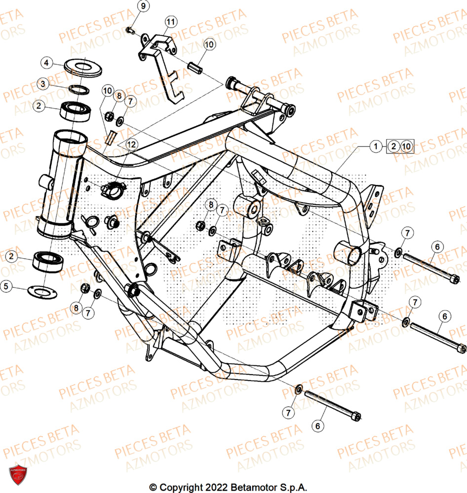 Chassis AZMOTORS PiÃ¨ces Beta RR 50 RACE - 2025
