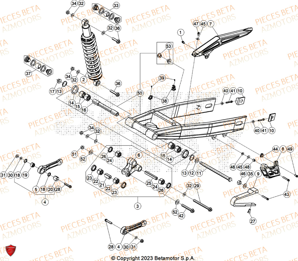 Bras Oscillant AZMOTORS PiÃ¨ces Beta RR 50 SPORT - 2025