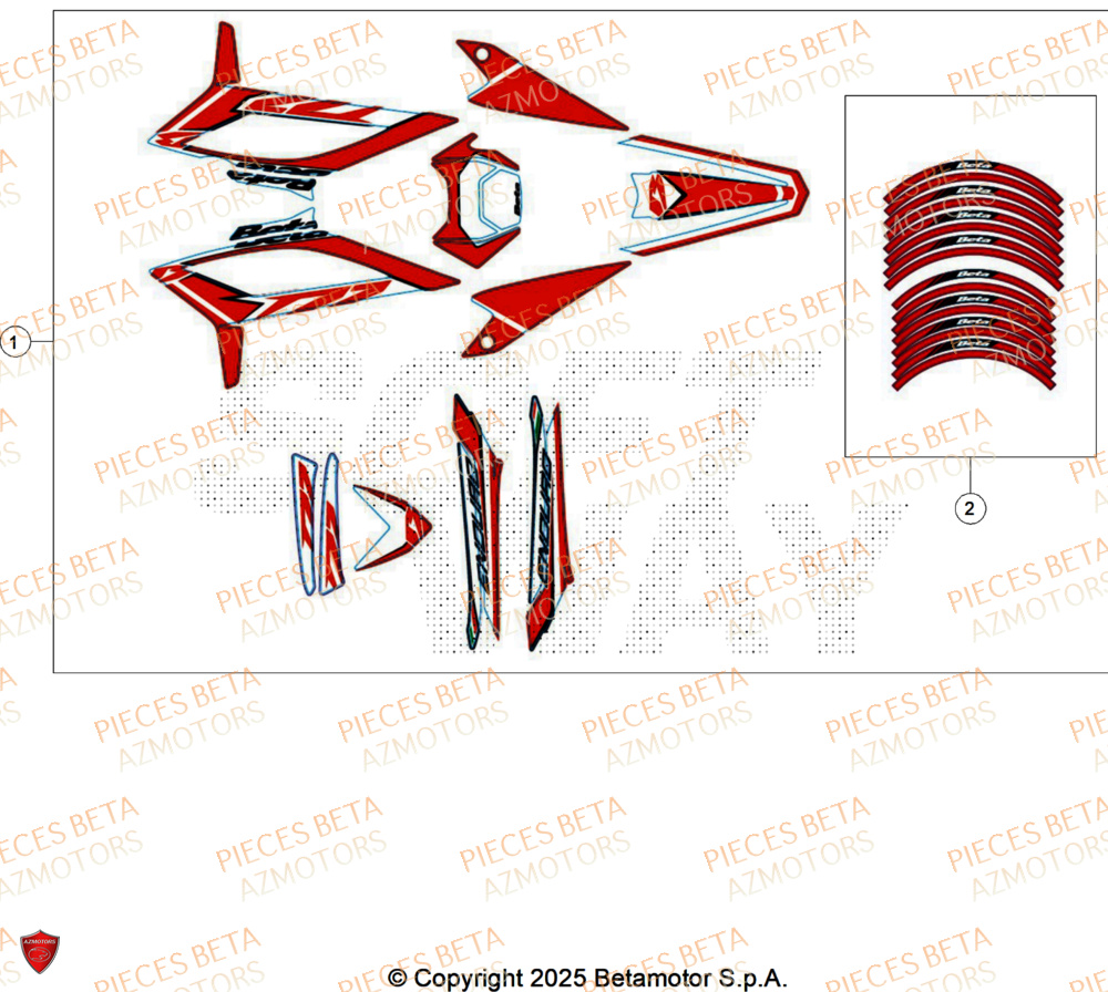 Decors AZMOTORS PiÃ¨ces Beta RR 50 SPORT - 2025