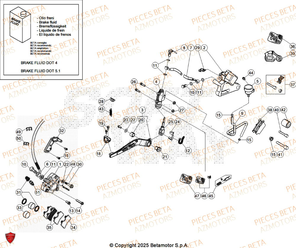 Freins AZMOTORS PiÃ¨ces Beta RR 50 STANDARD - 2025