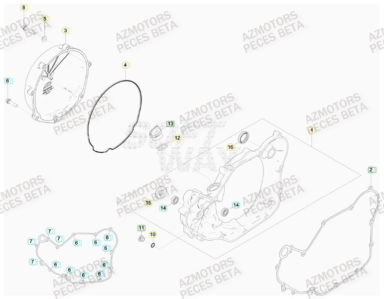 Couvercle Embrayage AZMOTORS PiÃ¨ces BETA RR 400CC FACTORY 4T - [2011]