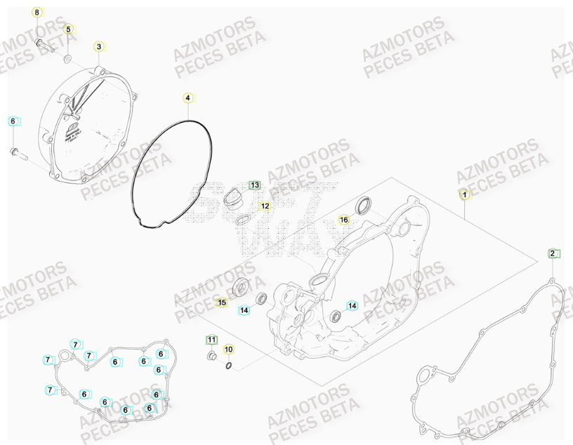 Couvercle Embrayage AZMOTORS PiÃ¨ces BETA RR 450CC FACTORY 4T - [2011]