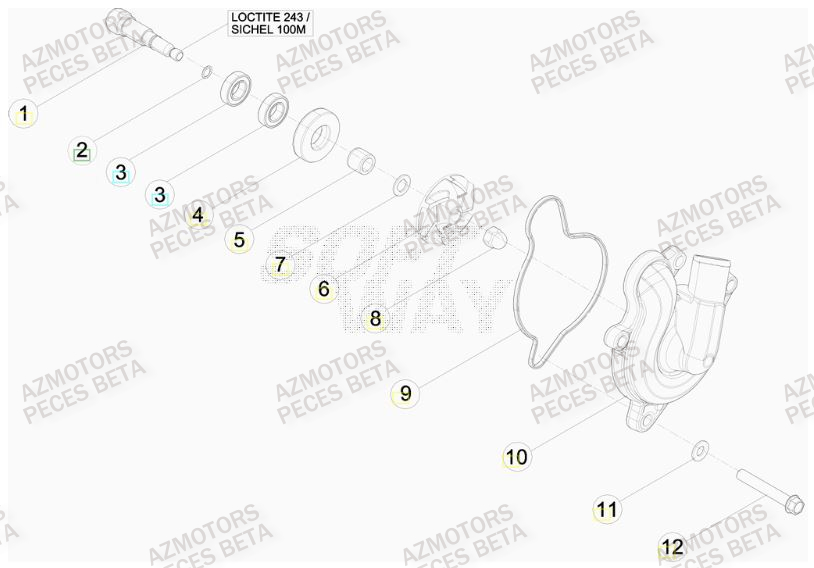 Pompe A Eau AZMOTORS PiÃ¨ces BETA RR 450CC FACTORY 4T - [2011]