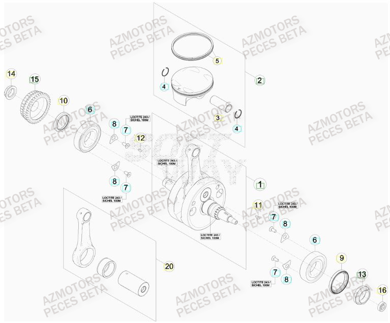 Vilebrequin AZMOTORS PiÃ¨ces BETA RR 450CC FACTORY 4T - [2011]