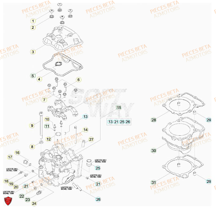 Cylindre AZMOTORS PiÃ¨ces BETA RR 520CC FACTORY 4T - [2011]