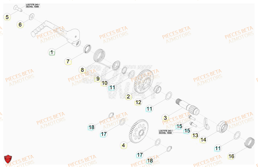 Kick Starter AZMOTORS PiÃ¨ces BETA RR 520CC FACTORY 4T - [2011]