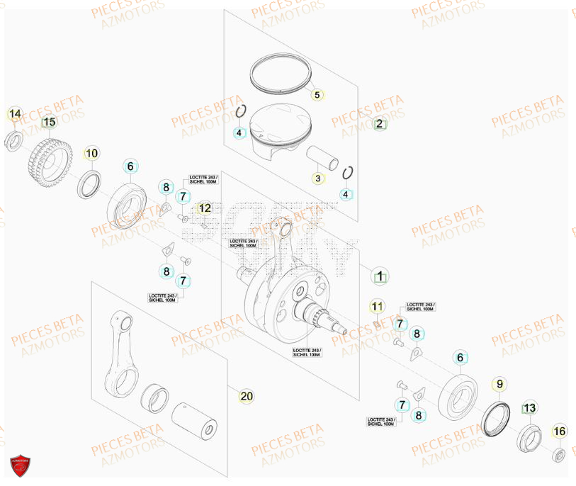 Vilebrequin AZMOTORS PiÃ¨ces BETA RR 520CC FACTORY 4T - [2011]