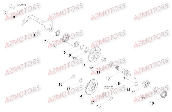 Kick Starter AZMOTORS PiÃ¨ces Beta RR 4T 350 Enduro - 2015