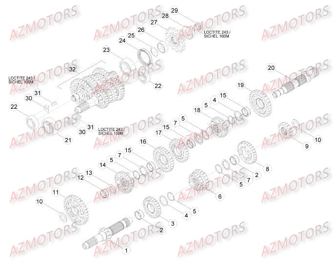 Boite A Vitesses AZMOTORS PiÃ¨ces Beta RR 4T 390 Enduro - 2015