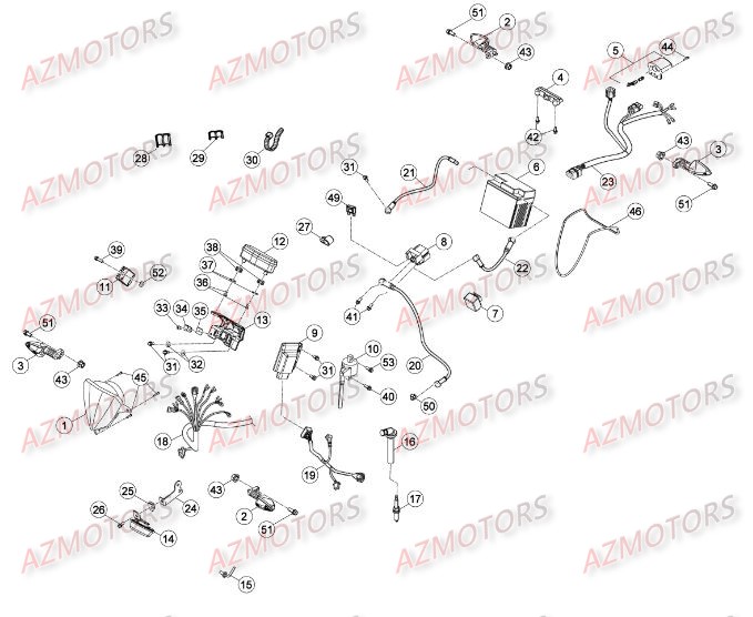 Installation Electrique AZMOTORS PiÃ¨ces Beta RR 4T 390 Enduro - 2015