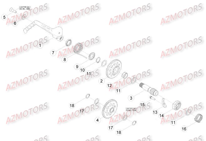 Kick Starter AZMOTORS PiÃ¨ces Beta RR 4T 430 Enduro - 2015