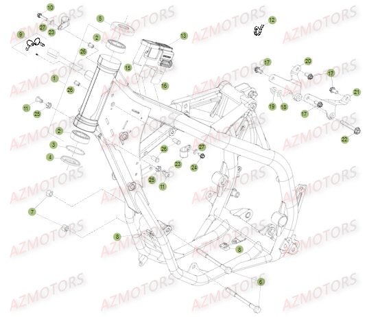 Chassis AZMOTORS Pieces BETA RR RACING 2T 250 - [2015]