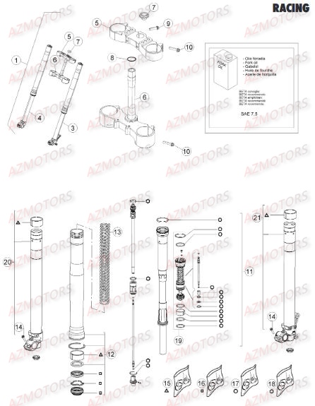 Fourche AZMOTORS Pieces BETA RR RACING 2T 250 - [2015]