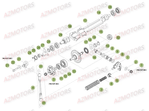 Installation De Refroidissement AZMOTORS Pieces BETA RR RACING 2T 250 - [2015]