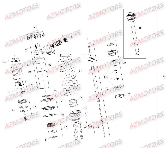 Amortisseur AZMOTORS Pieces BETA RR RACING 2T 250 - [2016]