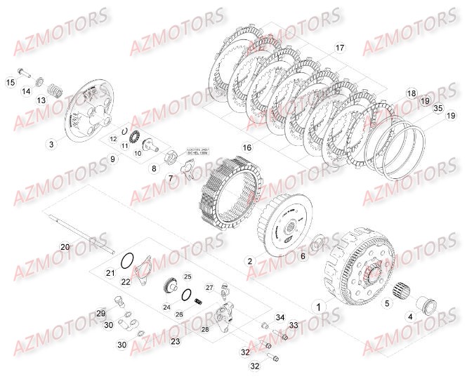 Transmission Embrayage AZMOTORS Pieces BETA RR RACING 2T 250 - [2016]