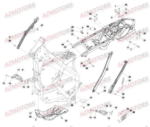 Accessoires Du Chassis AZMOTORS Pieces BETA RR RACING 2T 300 - [2016]