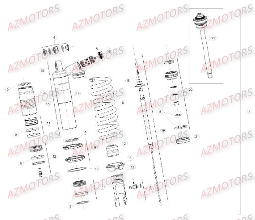 Amortisseur AZMOTORS Pieces BETA RR RACING 2T 300 - [2016]