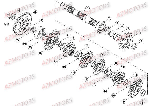 Boite A Vitesses 2 AZMOTORS Pieces BETA RR RACING 2T 300 - [2016]