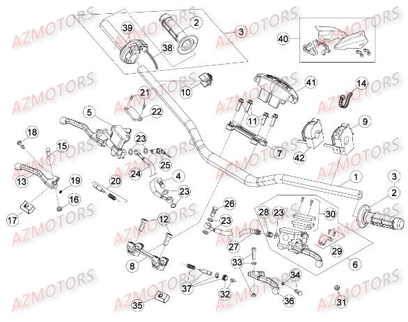 Commandes Guidon AZMOTORS Pieces BETA RR RACING 2T 300 - [2016]