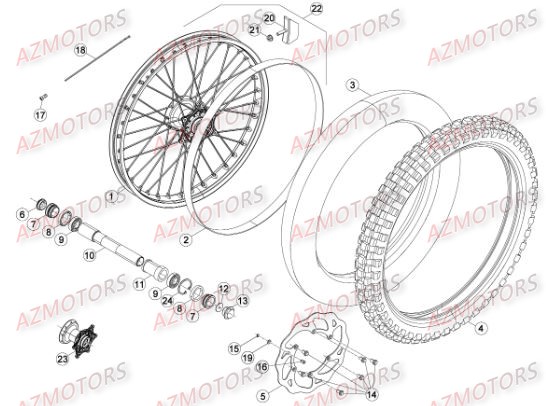 Roue Avant AZMOTORS Pieces BETA RR RACING 2T 300 - [2016]