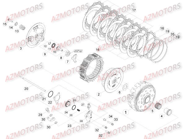 Transmission Embrayage AZMOTORS Pieces BETA RR RACING 2T 300 - [2016]