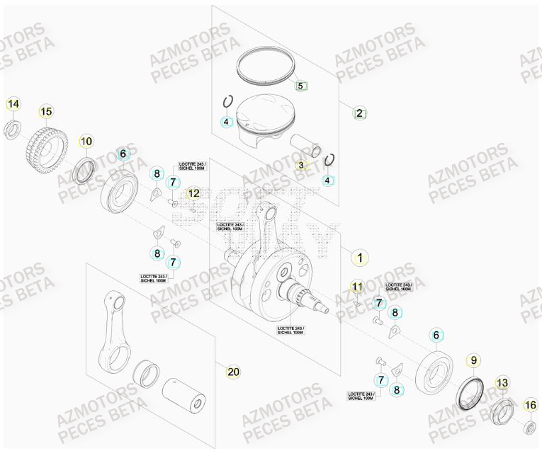 Vilebrequin AZMOTORS PiÃ¨ces BETA RR RACING 4T 350 - [2013]