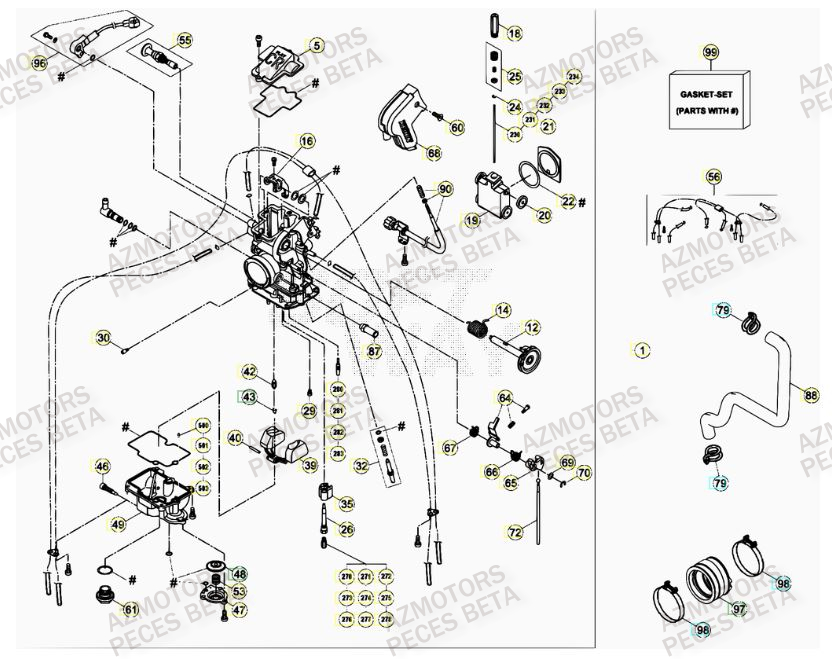 Carburateur AZMOTORS PiÃ¨ces BETA RR RACING 4T 400 - [2013]