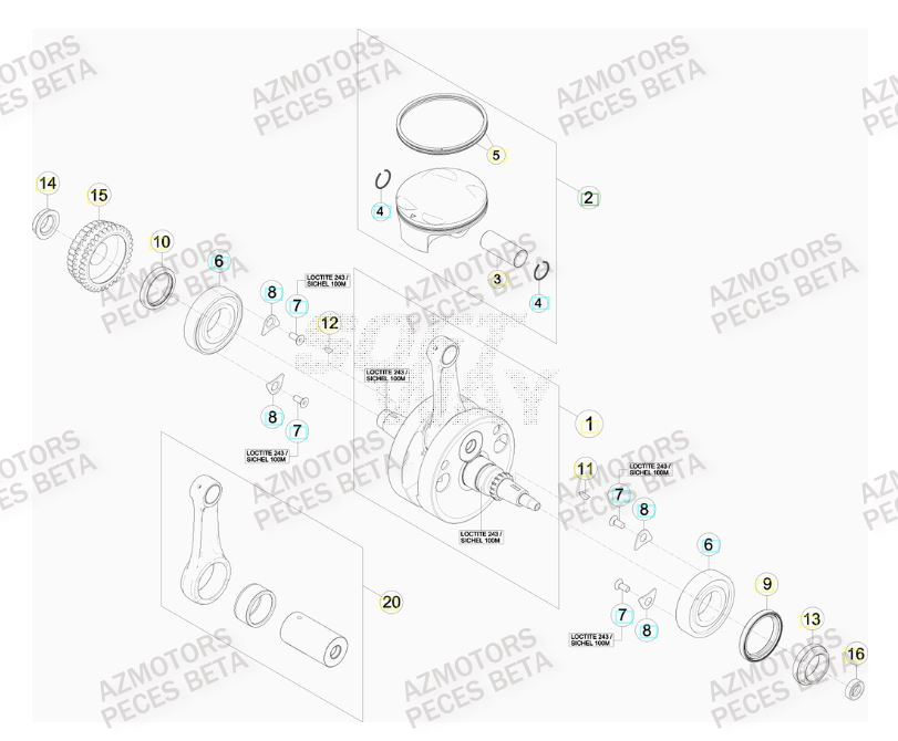 Vilebrequin AZMOTORS PiÃ¨ces BETA RR RACING 4T 400 - [2014]