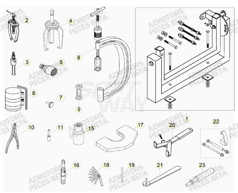 Outils AZMOTORS PiÃ¨ces BETA RR RACING 4T 450 - [2013]