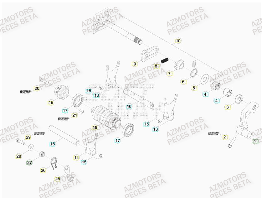 Selecteur De Vitesses AZMOTORS PiÃ¨ces BETA RR RACING 4T 450 - [2013]
