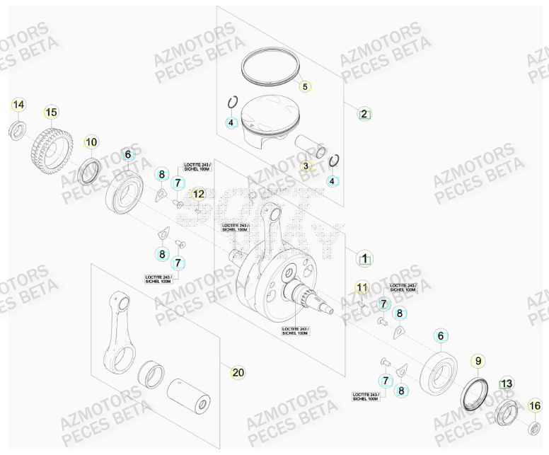 Vilebrequin AZMOTORS PiÃ¨ces BETA RR RACING 4T 450 - [2013]
