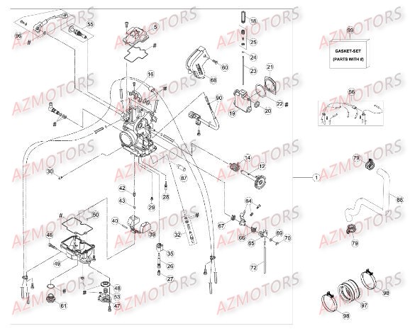 Carburateur AZMOTORS PiÃ¨ces BETA RR RACING 4T 450 - [2014]