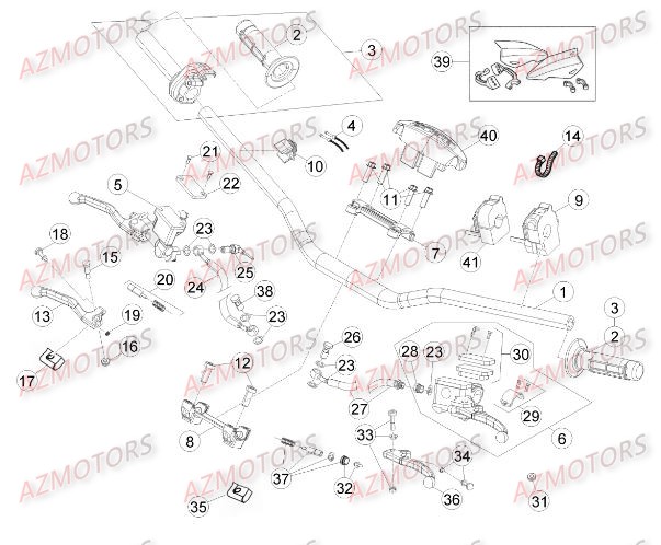 Commandes Guidon AZMOTORS PiÃ¨ces BETA RR RACING 4T 450 - [2014]