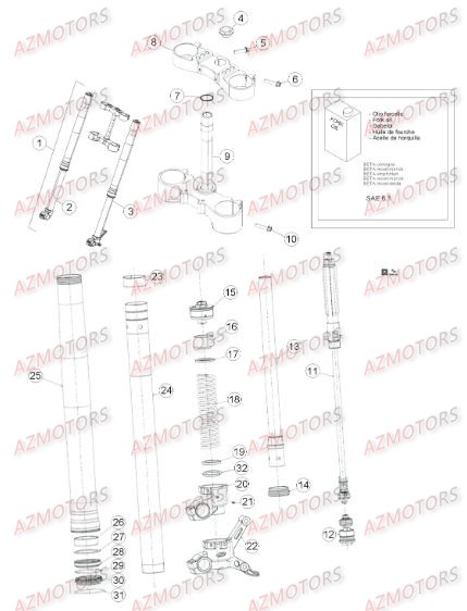Fourche Du N Serie 201258 A 201420 AZMOTORS PiÃ¨ces BETA RR RACING 4T 450 - [2014]