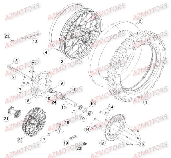 Roue Arriere AZMOTORS PiÃ¨ces BETA RR RACING 4T 450 - [2014]