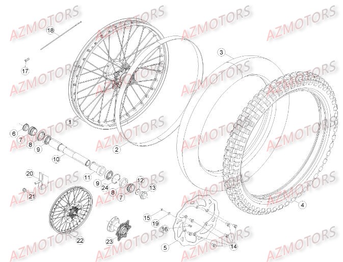 Roue Avant AZMOTORS PiÃ¨ces BETA RR RACING 4T 450 - [2014]
