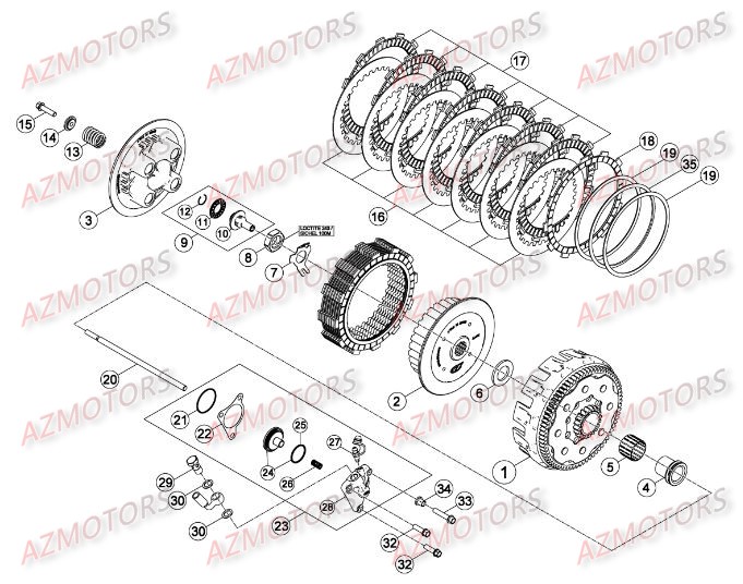 Transmission Principale Embrayage AZMOTORS PiÃ¨ces BETA RR RACING 4T 450 - [2014]